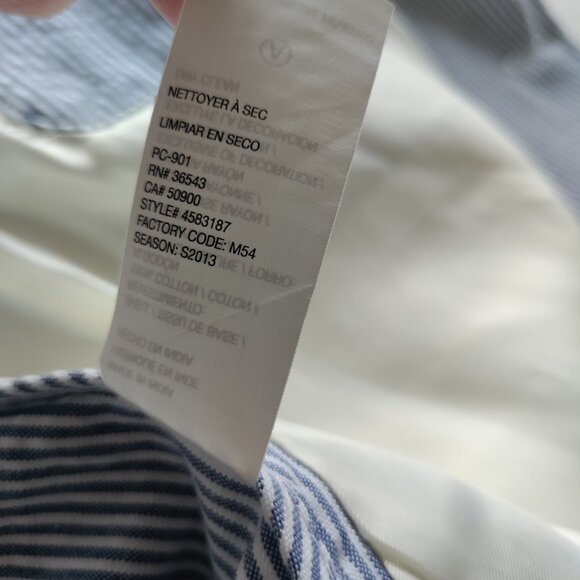 Izod Blue Preppy White Stripe Sport Coat Jacket Saltwater Size Large - Picture 8 of 13